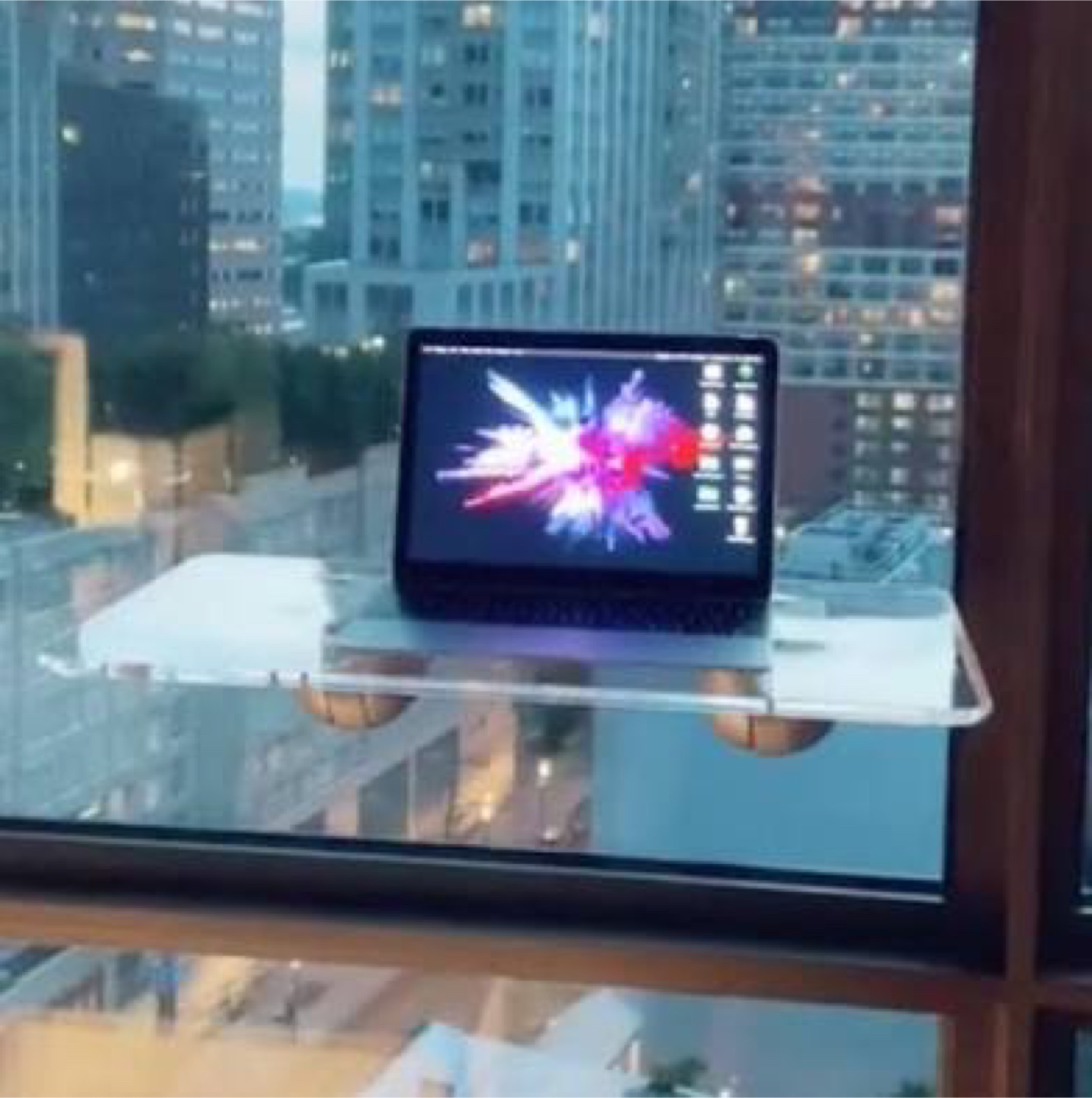 DeskView Window-Mounted Desk  (Clear) - photo 2