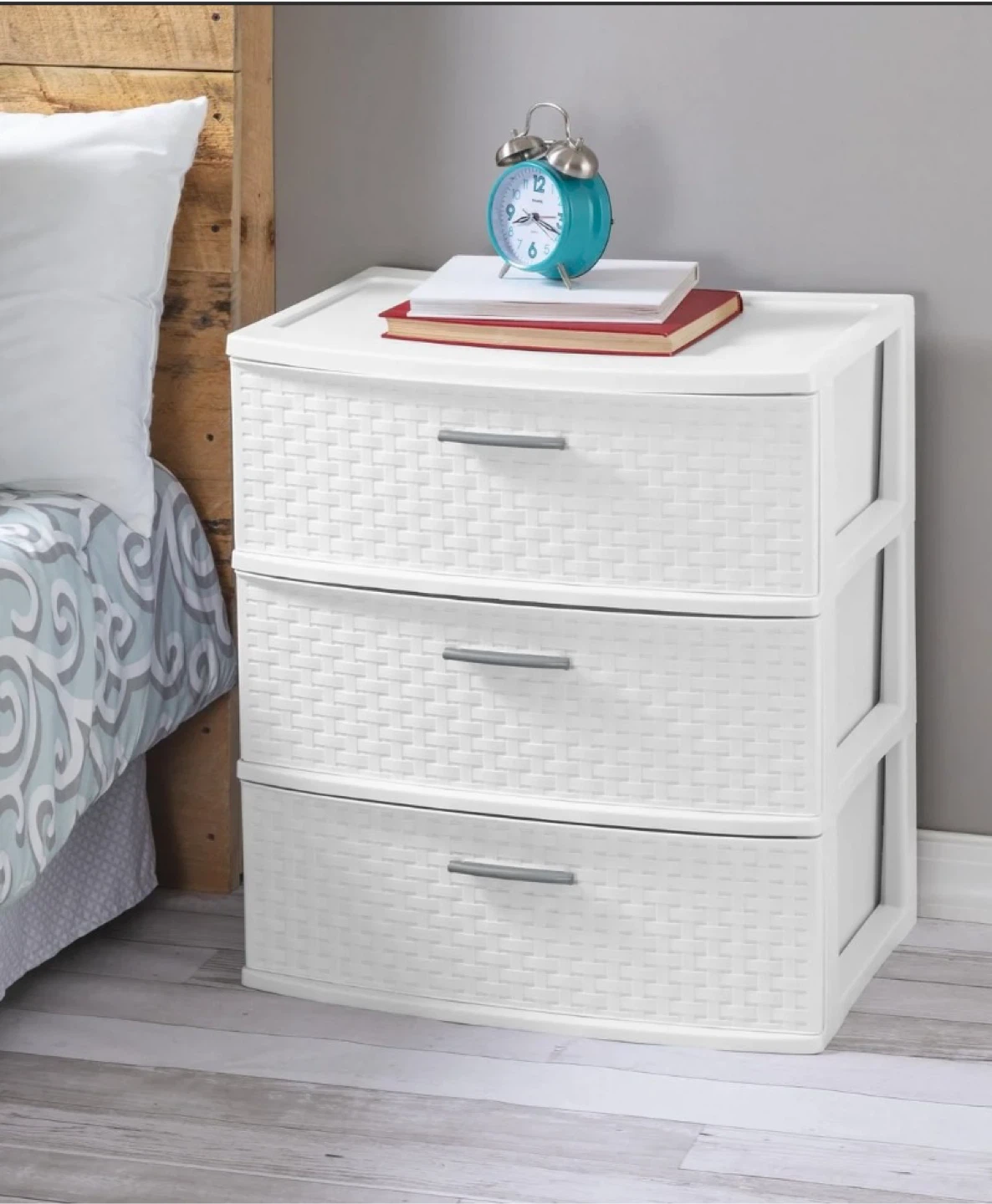 Sterilite 3-Drawer White Weave Tower/ Organizer