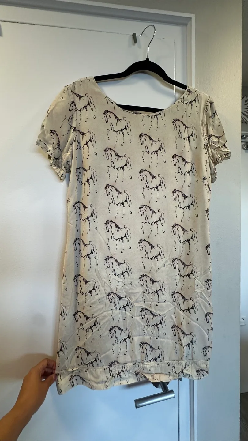 Animale Dress in Silk with Horse Print thumbnail
