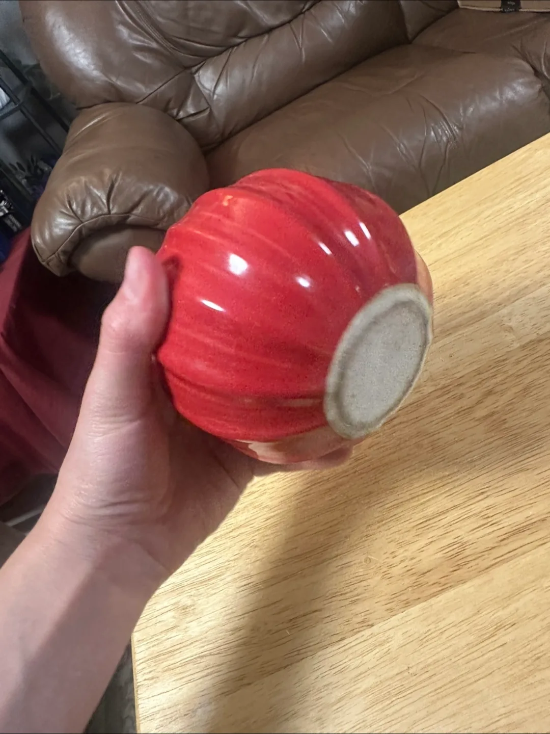 Red Ceramic Pumpkin Candle Holder image indicator(3)