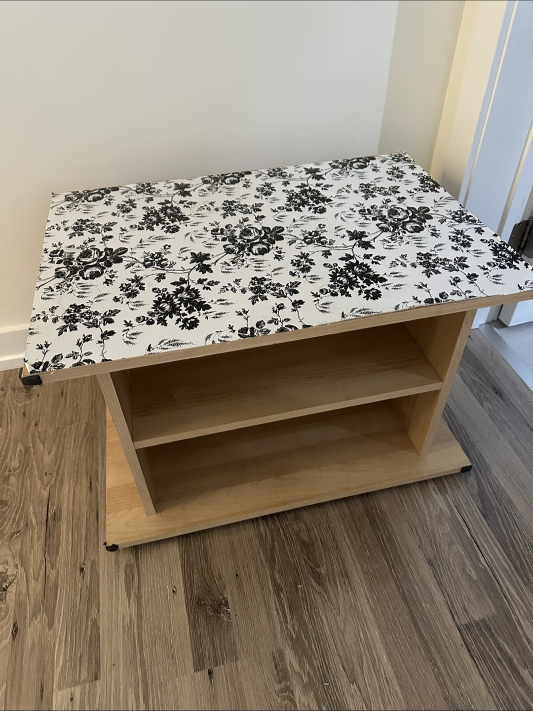 Wooden night stand with Floral Top