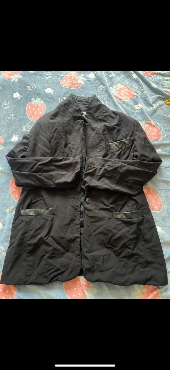 Black Blazer with Leather Detail thumbnail