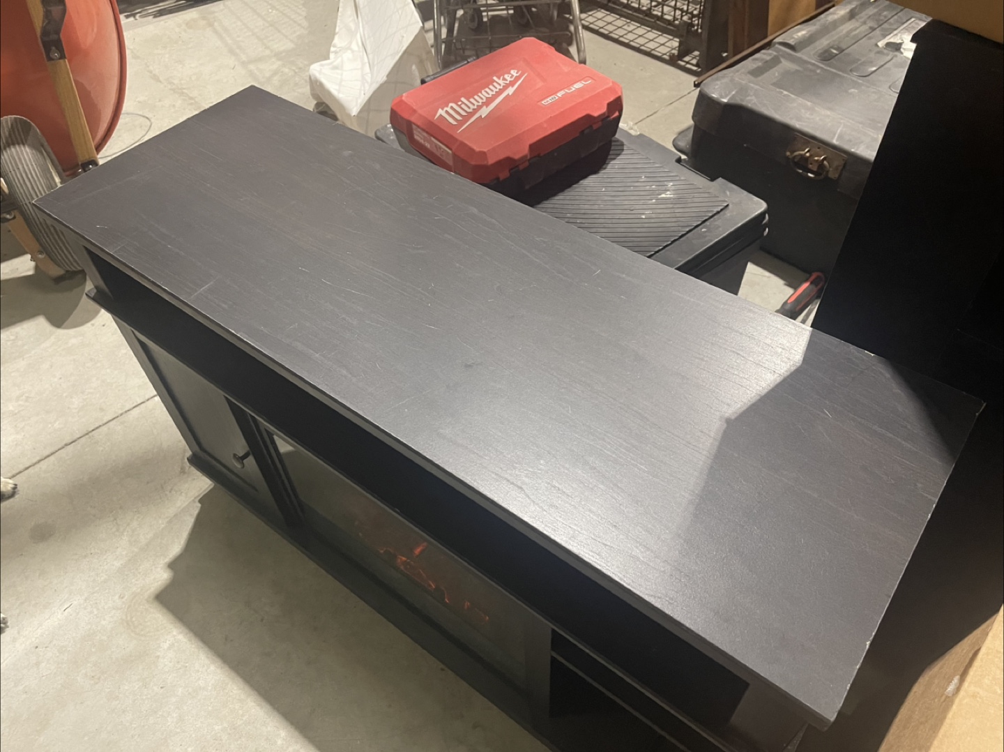 Black Fireplace TV Stand - photo 2