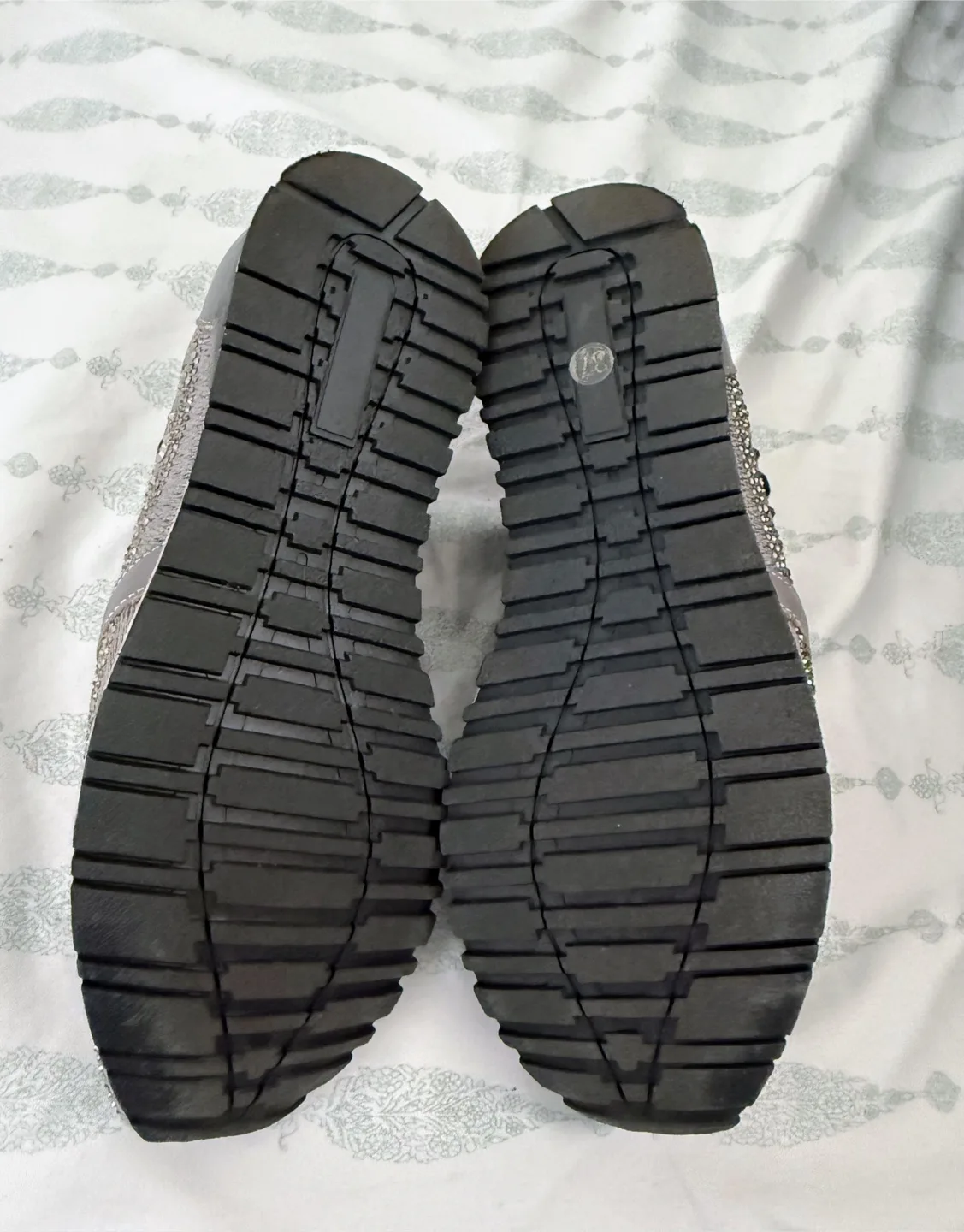 Gray Embellished Slip-On Sneakers - Size 7 image indicator(4)