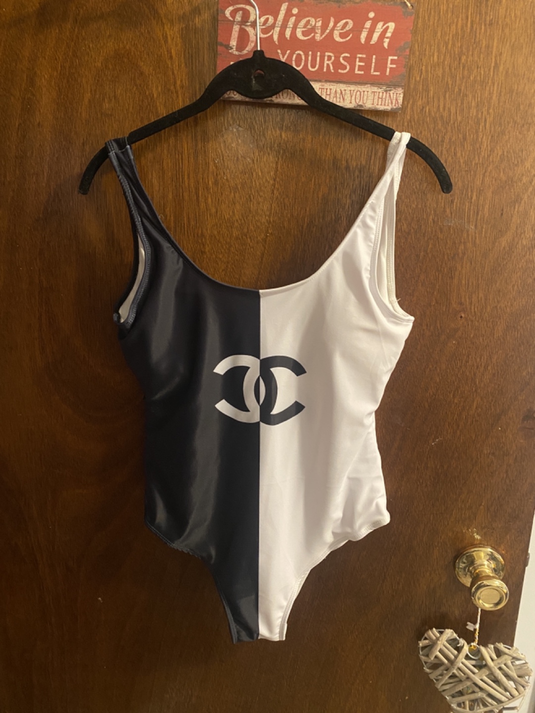 Chanel Black & White One-Piece Swimsuit