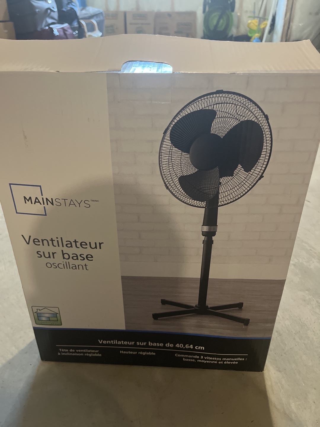 Mainstays Oscillating Stand Fan - NEW in box!