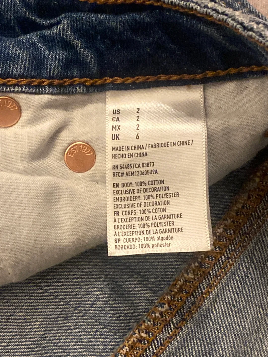 American Eagle Embroidered Floral Denim Skirt image indicator(2)