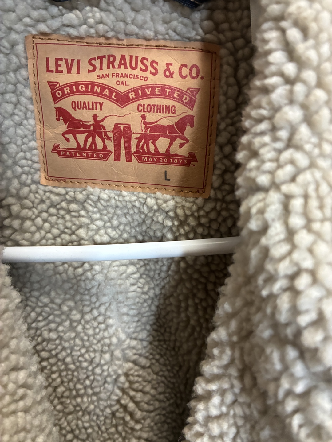 Levi's Denim Sherpa Trucker Jacket - Size Large - photo 2