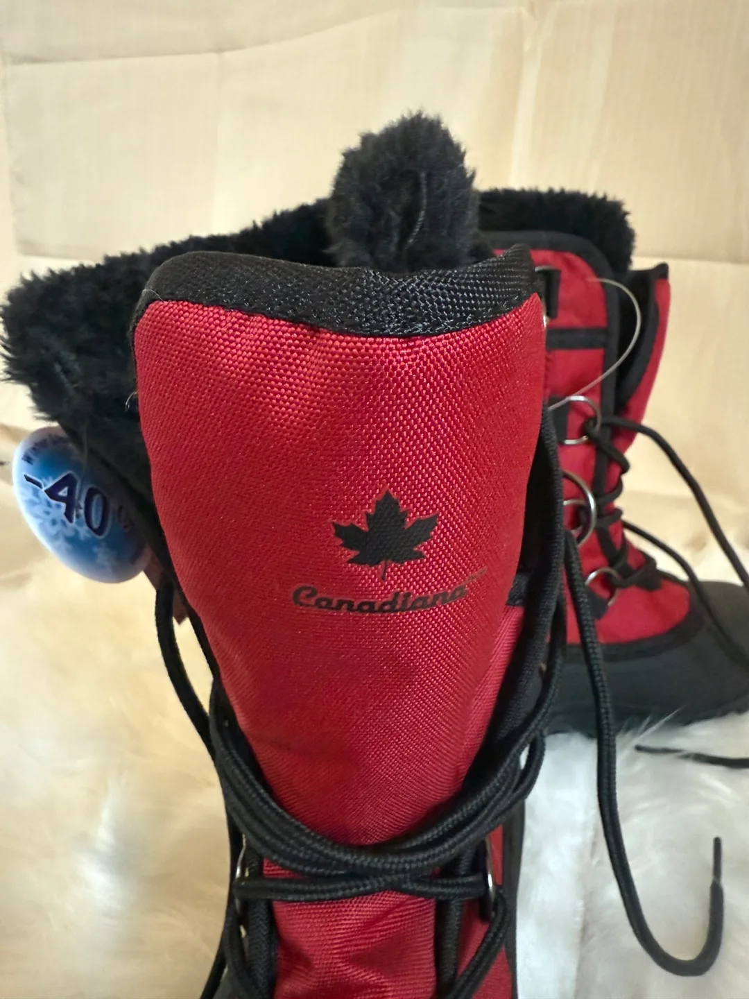 Canadiana Winter Lined Boots - Red & Black image indicator(6)