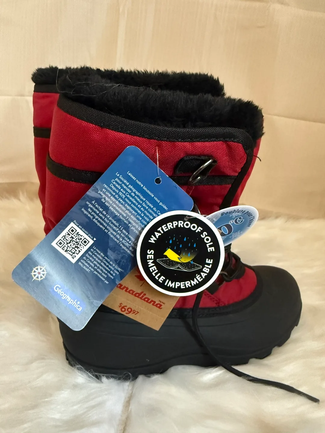 Canadiana Winter Lined Boots - Red & Black image indicator(8)