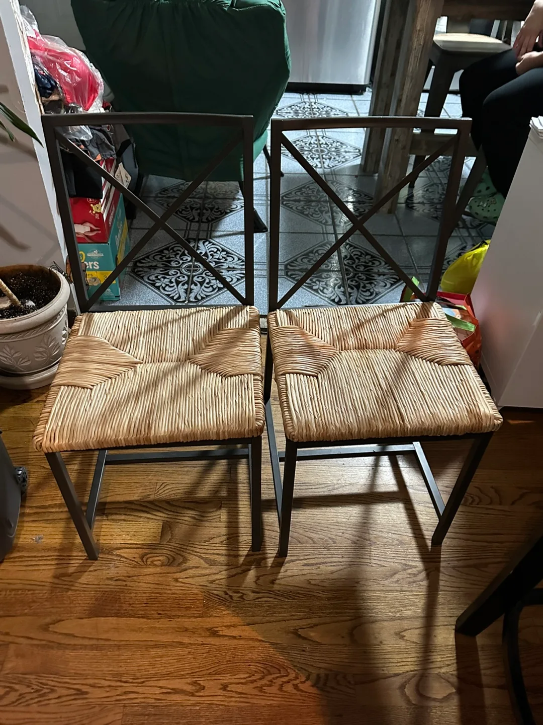 Woven Seat Dining Chairs - Set of 2 thumbnail