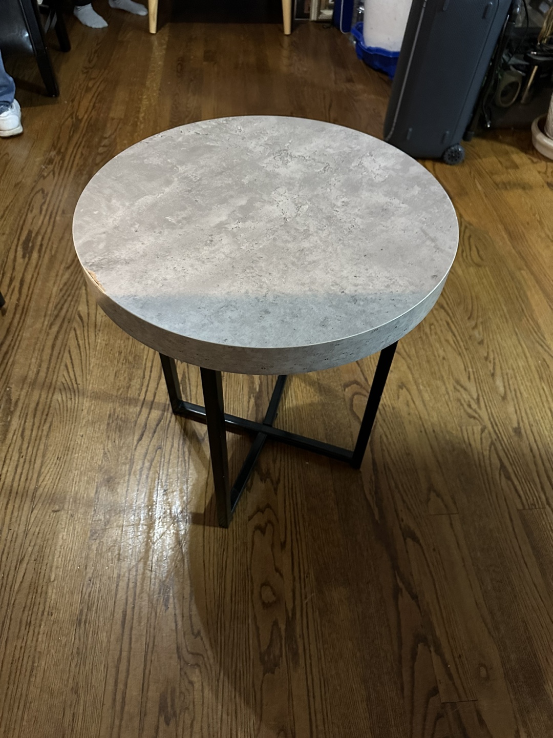 Round Side Table - Concrete Look, 22" Diameter