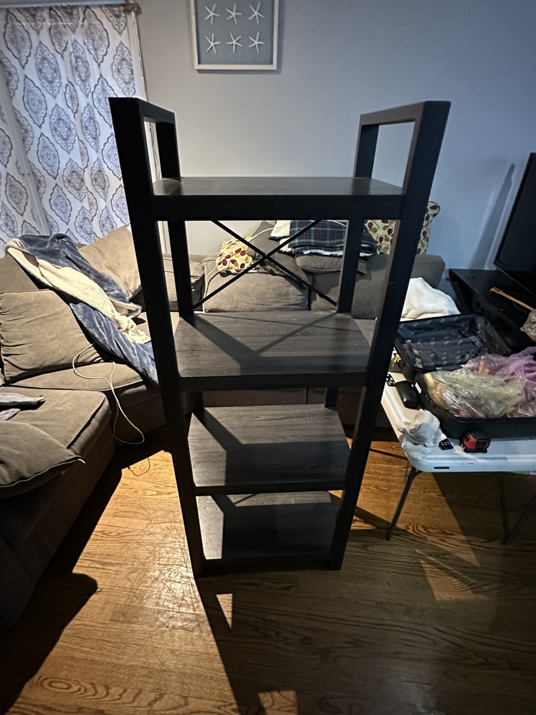 Black 4-Tier Ladder Shelf - 27" Wide