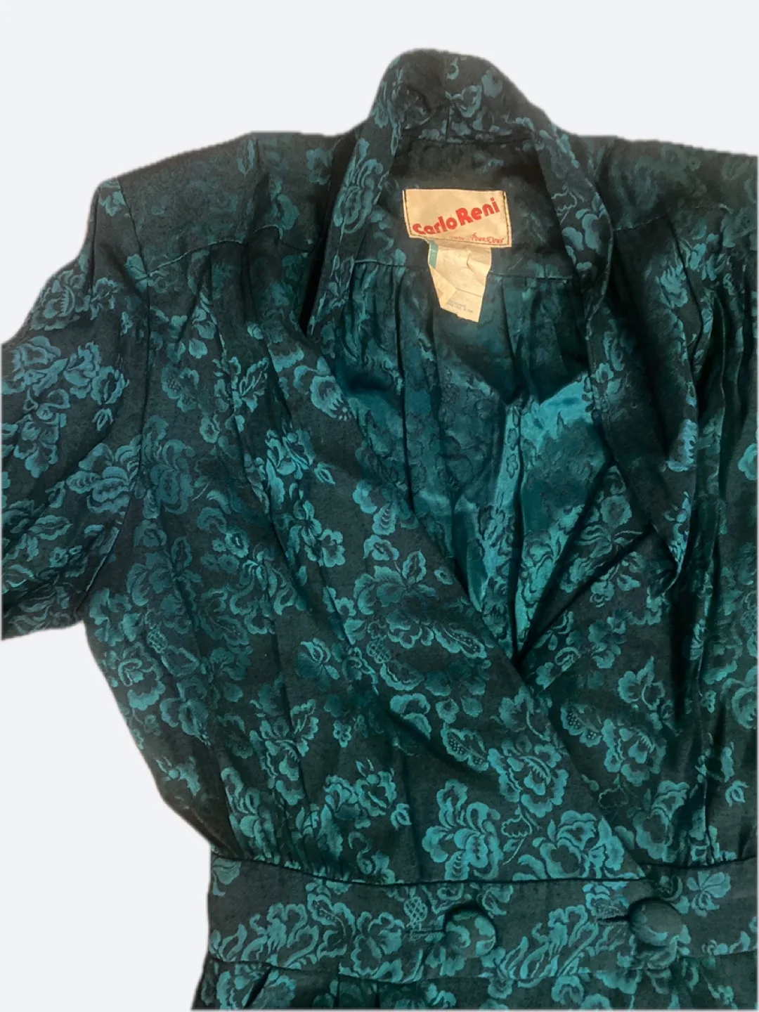 Carlo Reni Teal Floral Dress image indicator(2)