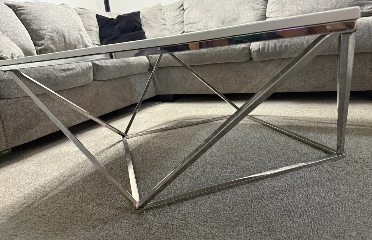 Modern Square Elegant Coffee Table - 17.5” x 38.5” image indicator(6)
