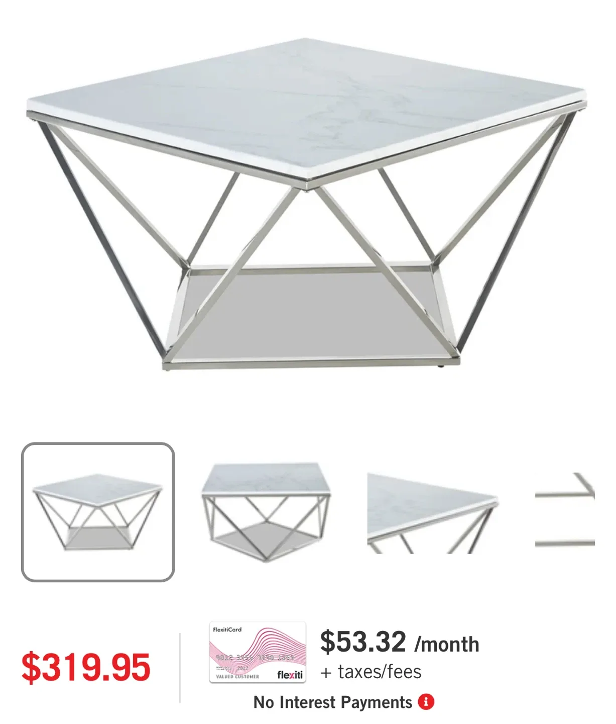 Modern Square Elegant Coffee Table - 17.5” x 38.5” image indicator(10)