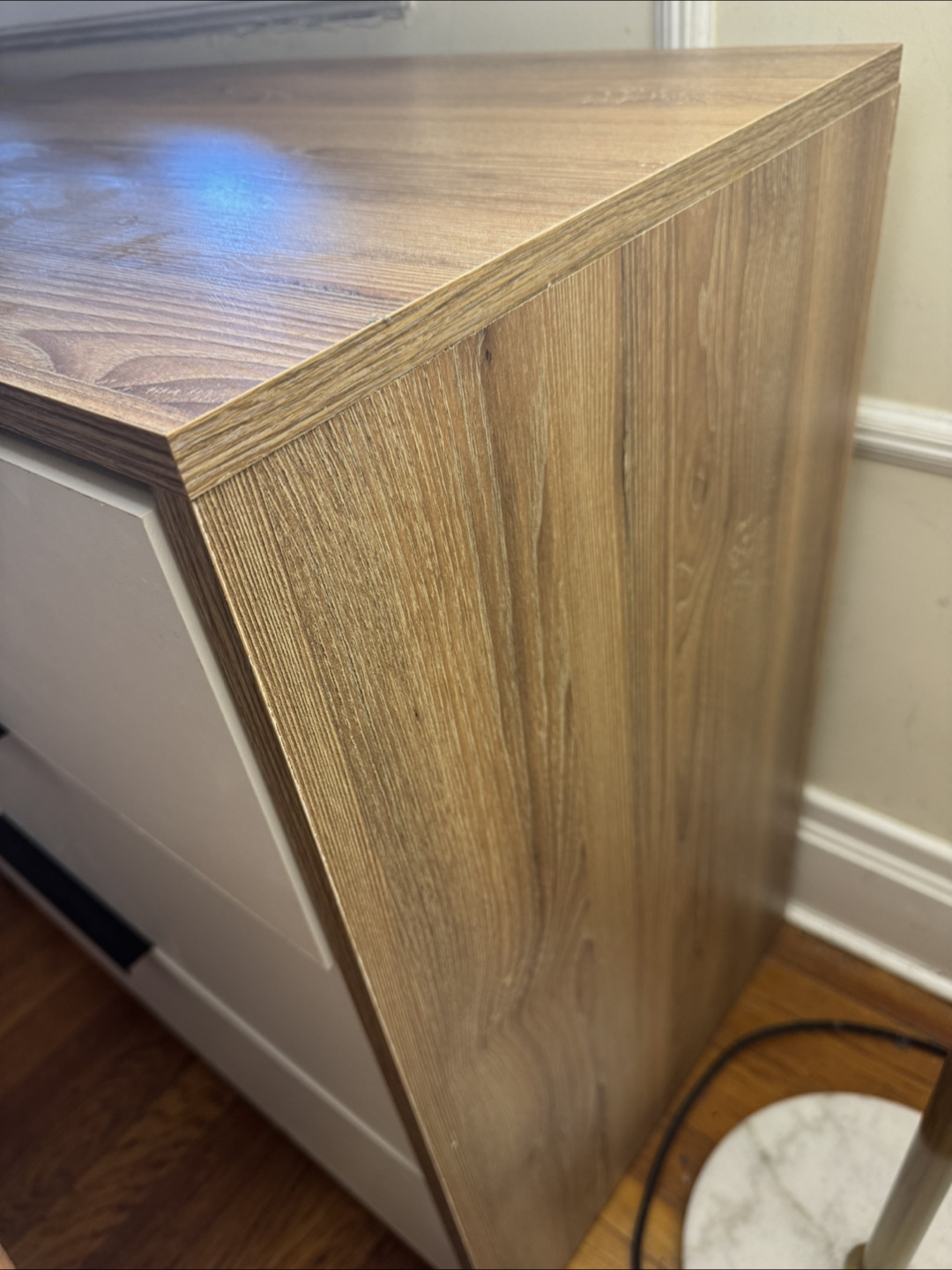 White & Wood 3-Drawer Dresser - 27"x28" - photo 4