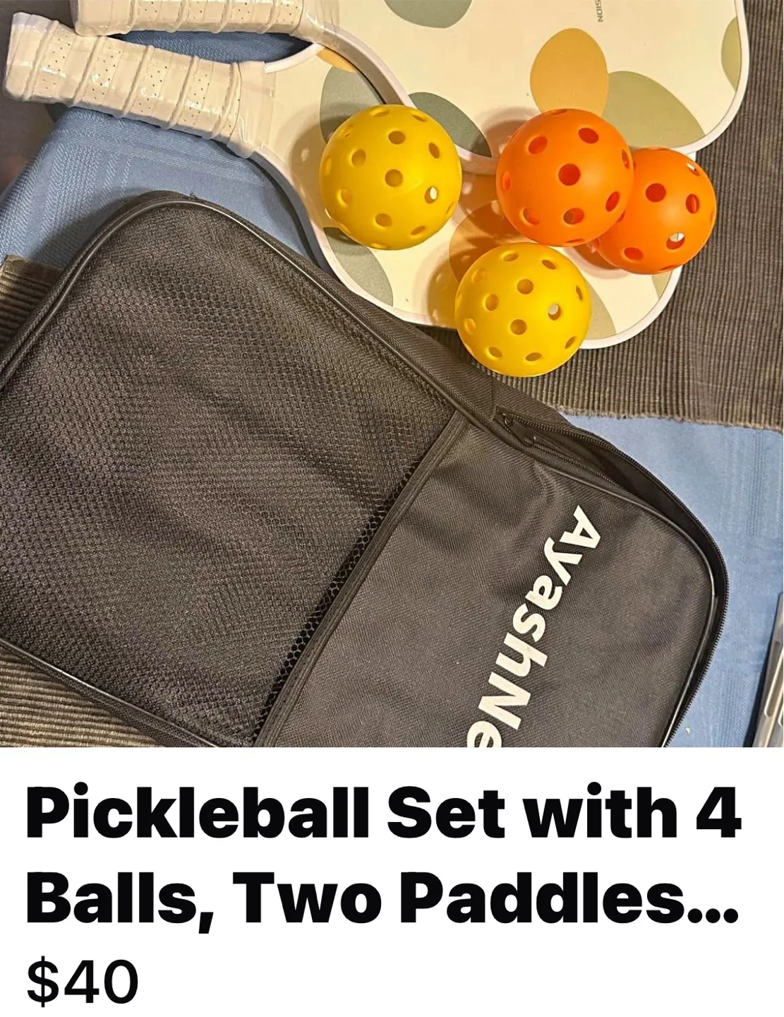 AyashNest Pickleball Set - 2 Paddles & 4 Balls image indicator(2)