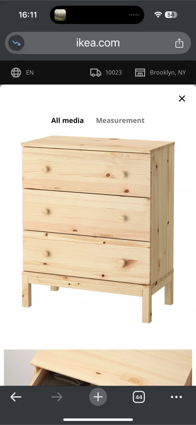 IKEA TARVA Wooden 3-Drawer Dresser image indicator(6)