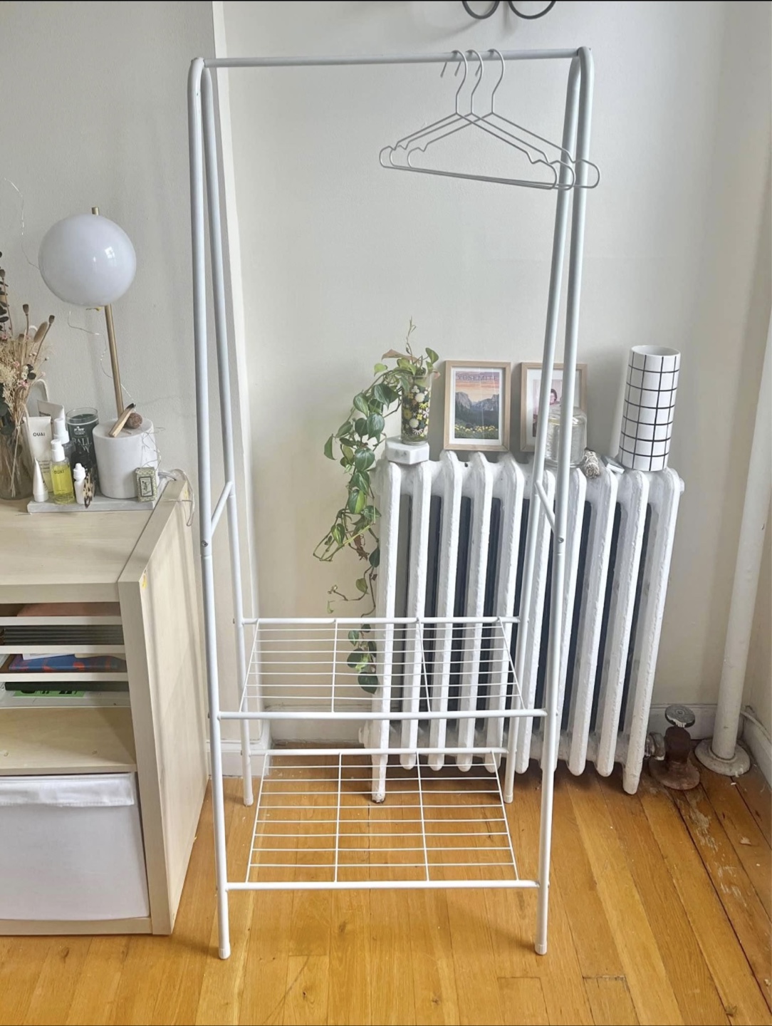 White Metal Clothes Rack