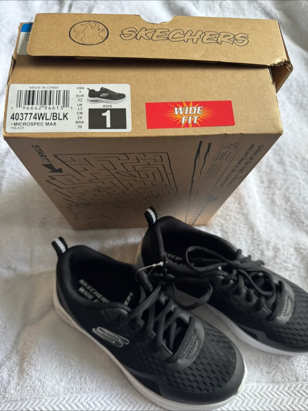 Skechers Microspec Max Kids Size 1 Black - New image indicator(2)