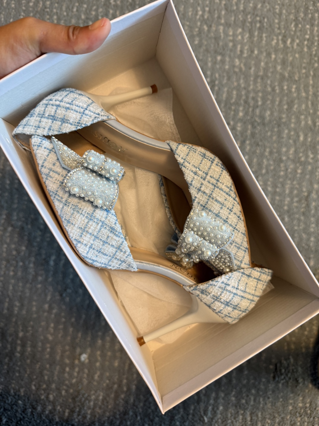 2024 Spring Crystal Pointed Toe Stiletto Heels - Blue - photo 4