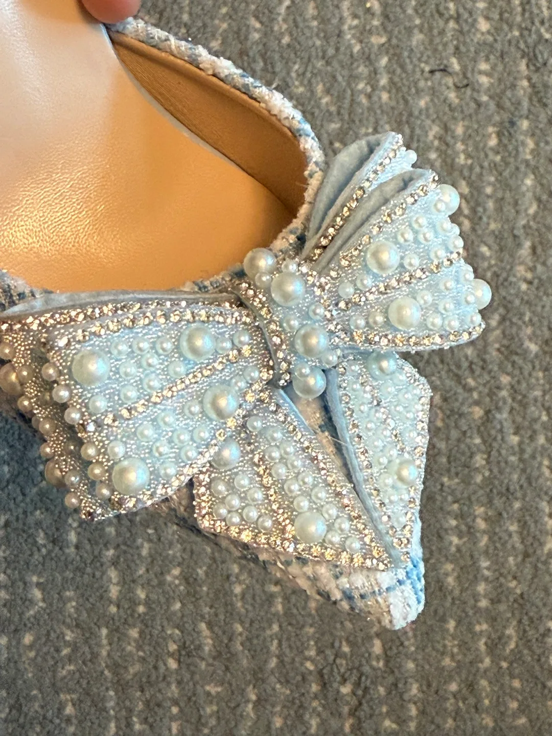 2024 Spring Crystal Pointed Toe Stiletto Heels - Blue image indicator(8)