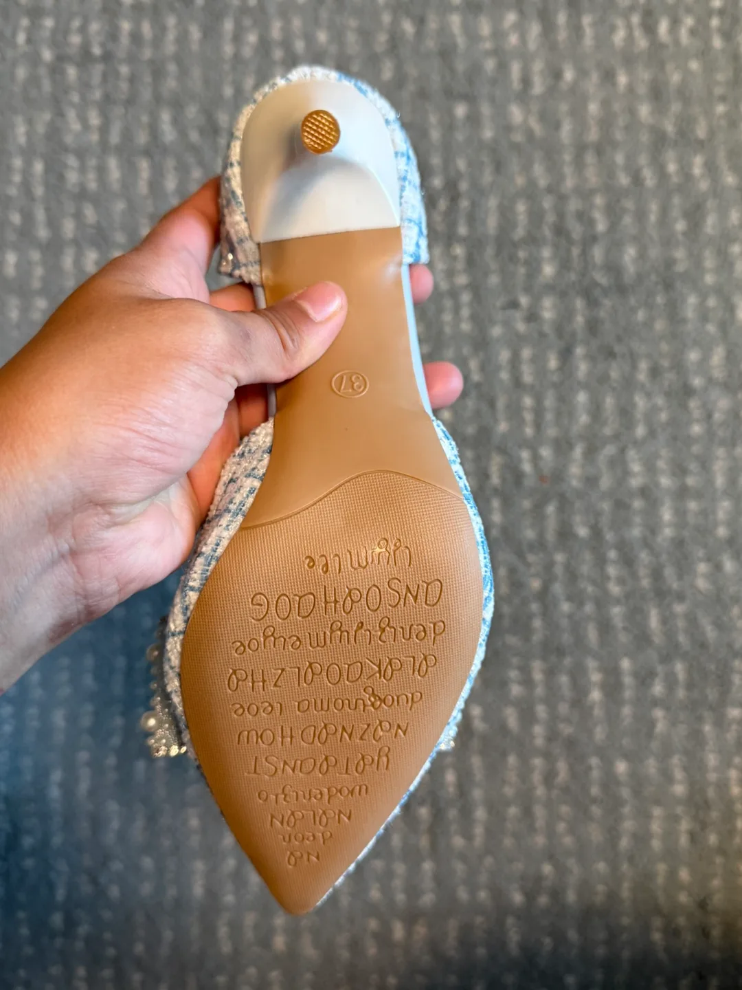 2024 Spring Crystal Pointed Toe Stiletto Heels - Blue image indicator(9)