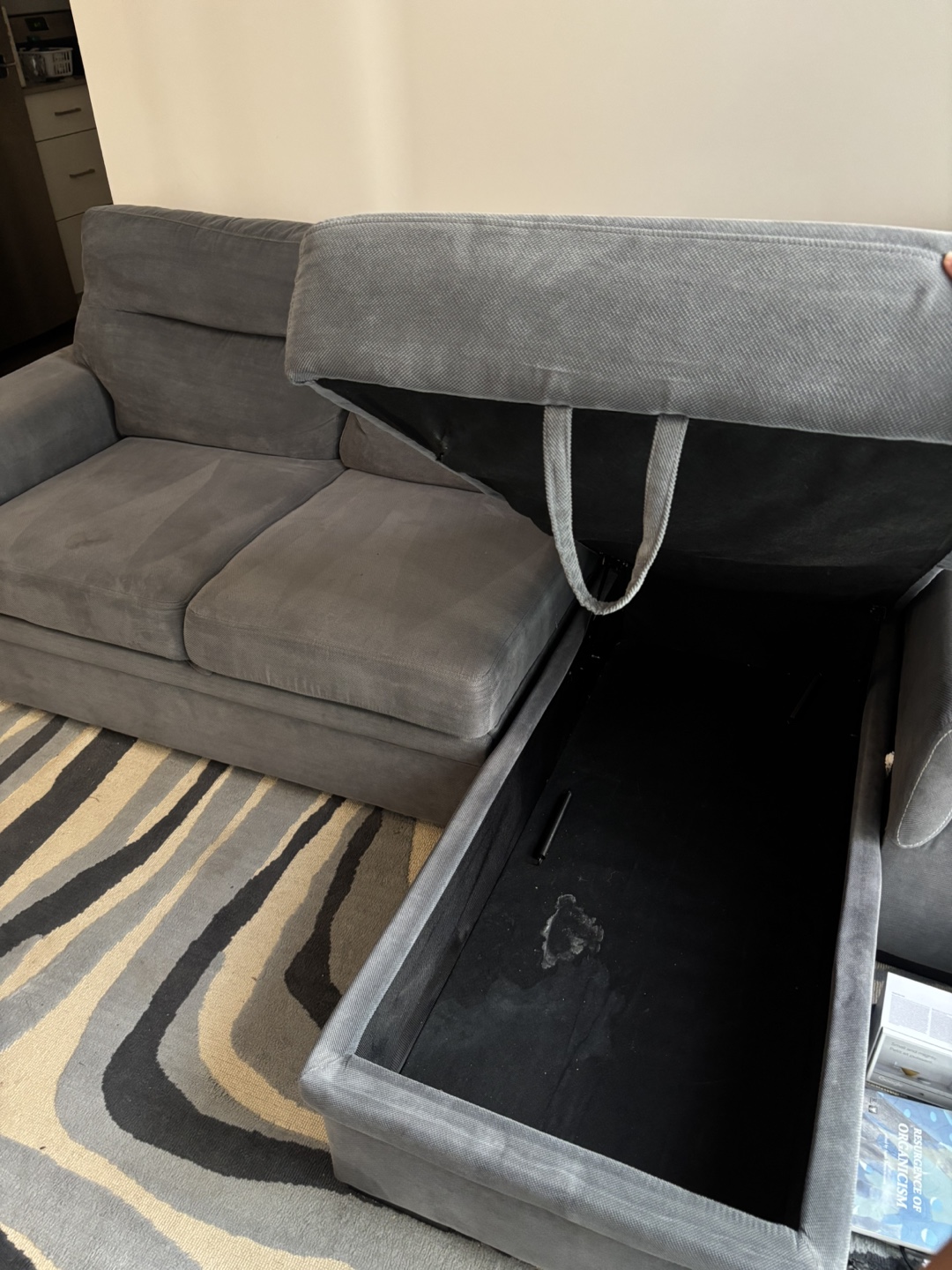 Grey Sleeper Sectional Sofa with Storage - photo 3