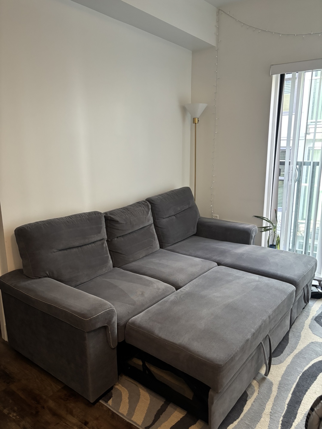 Grey Sleeper Sectional Sofa with Storage - photo 2