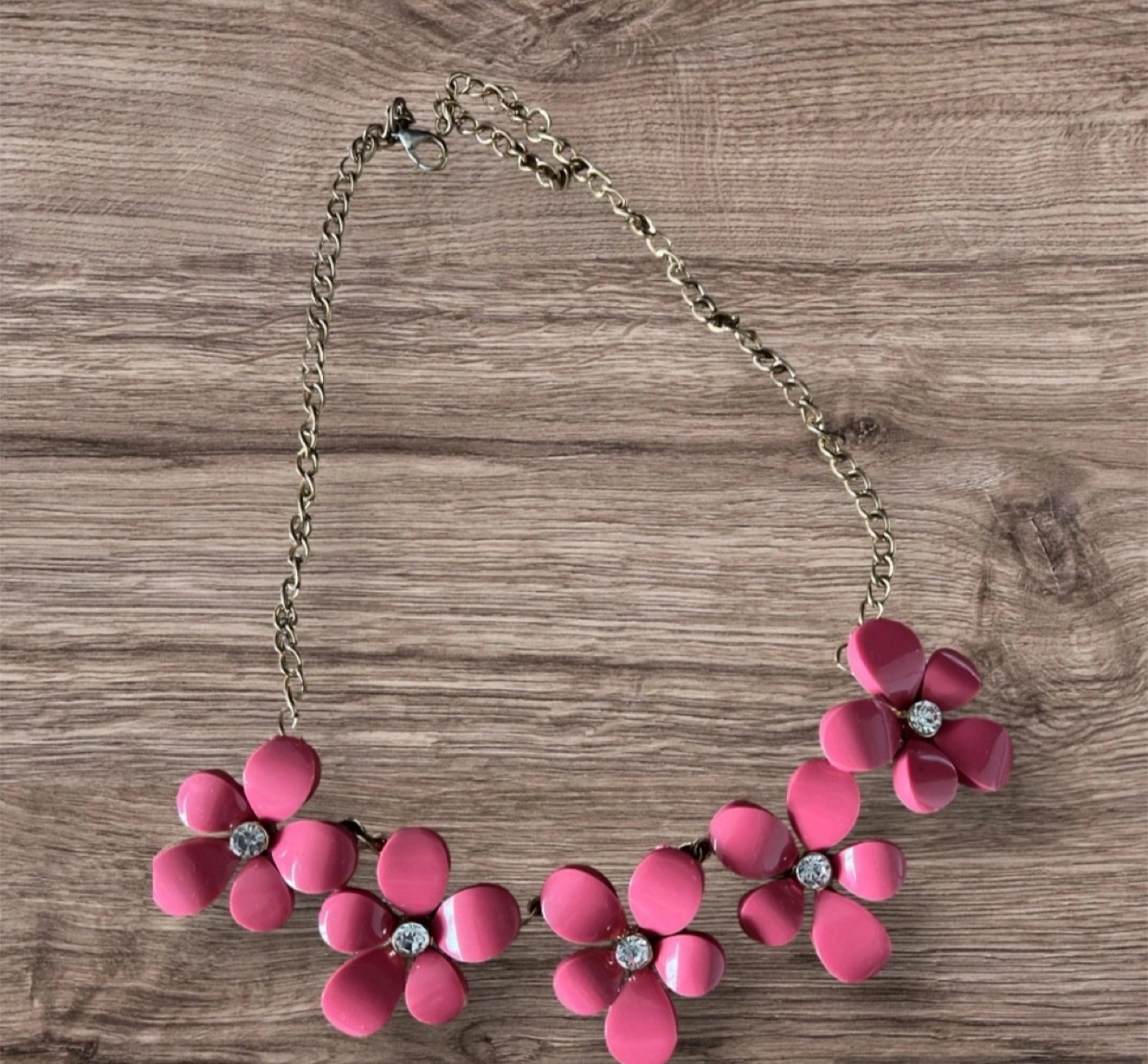 Pink Flower Statement Necklace