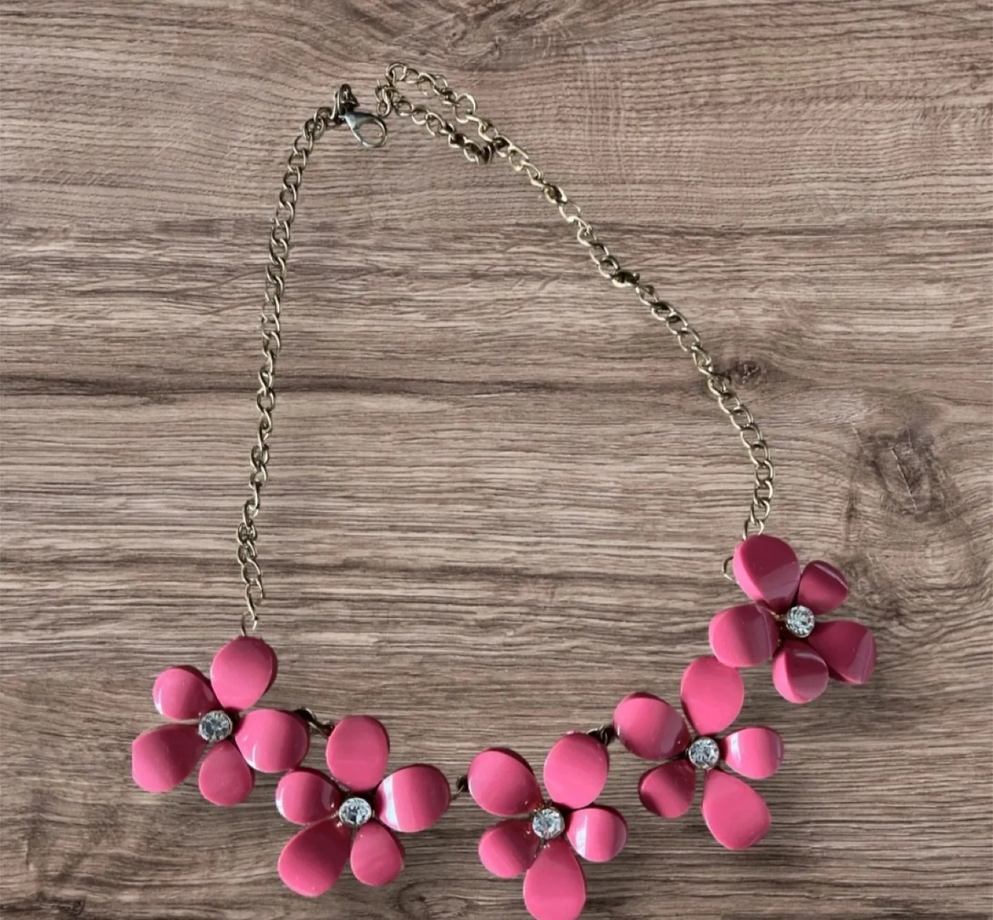 Pink Flower Statement Necklace thumbnail