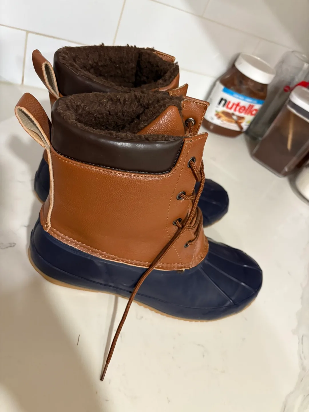 Duck boots black and navy thumbnail