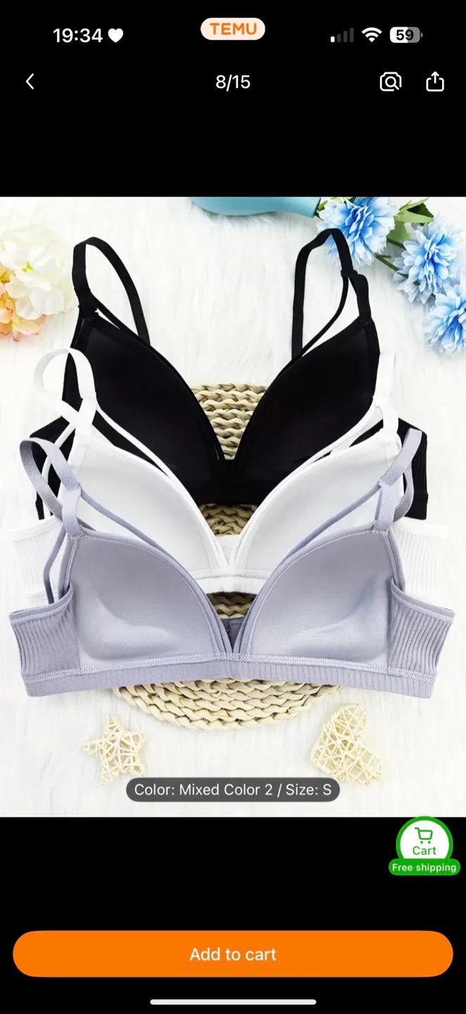 Temu Bra - Mixed Colour 3 - Size S image indicator(2)