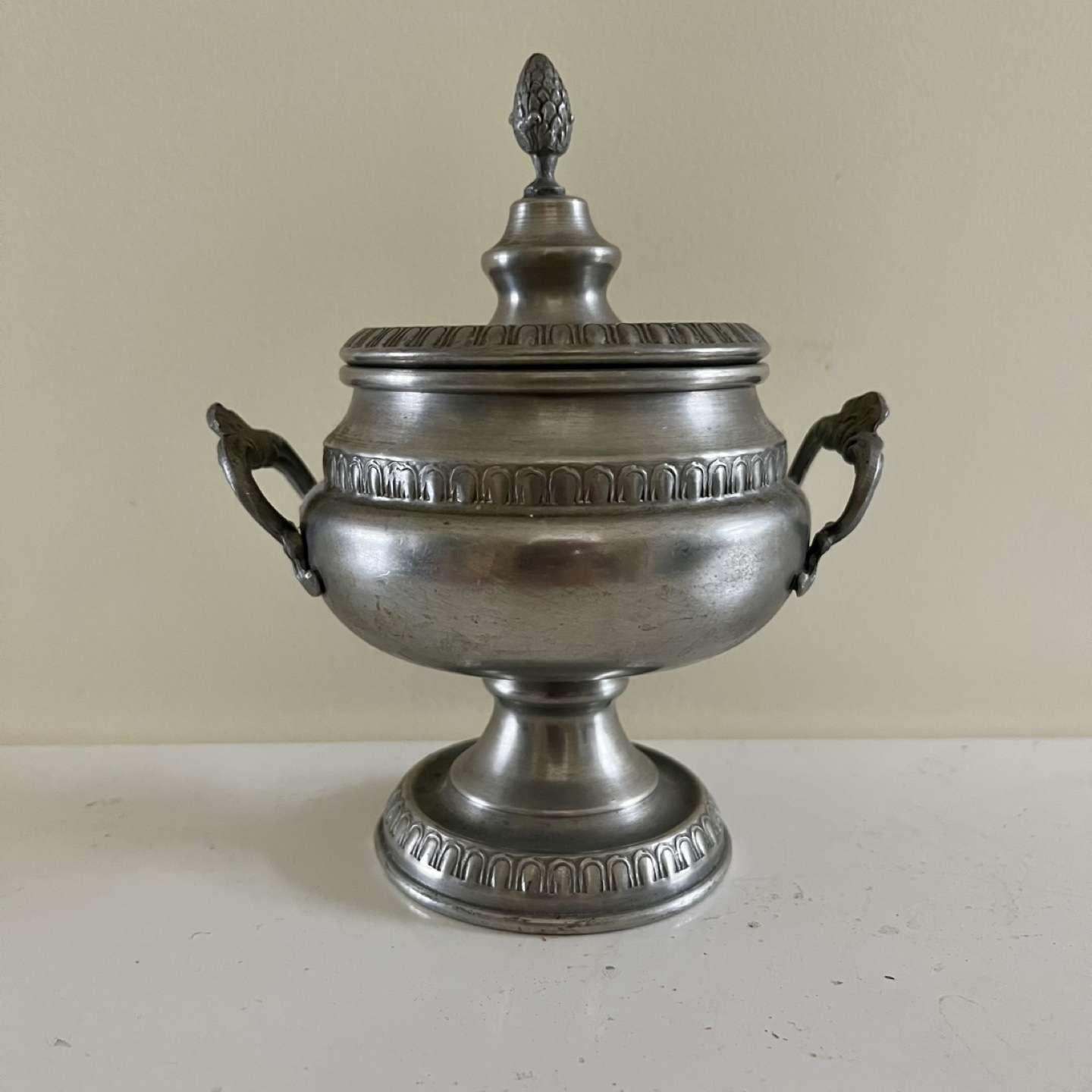 Ariston Peltro Pewter Sugar Bowl