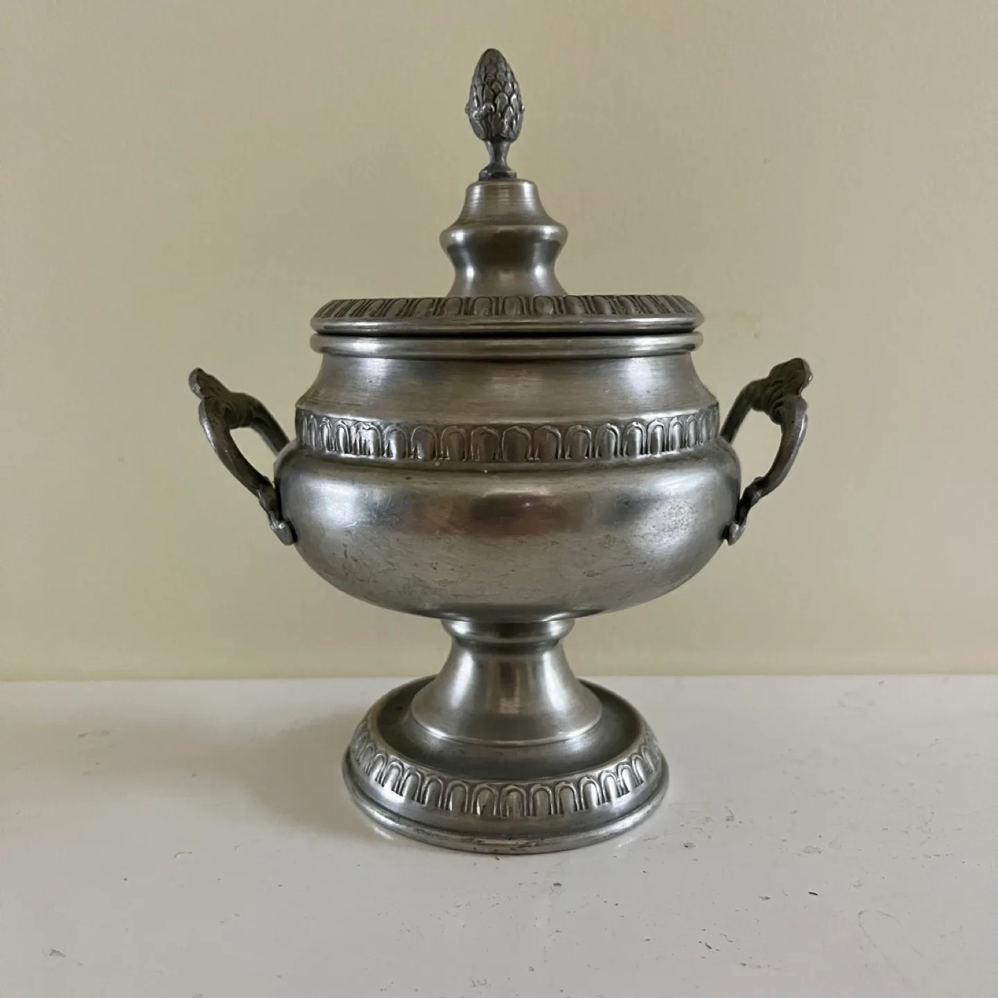 Ariston Peltro Pewter Sugar Bowl thumbnail