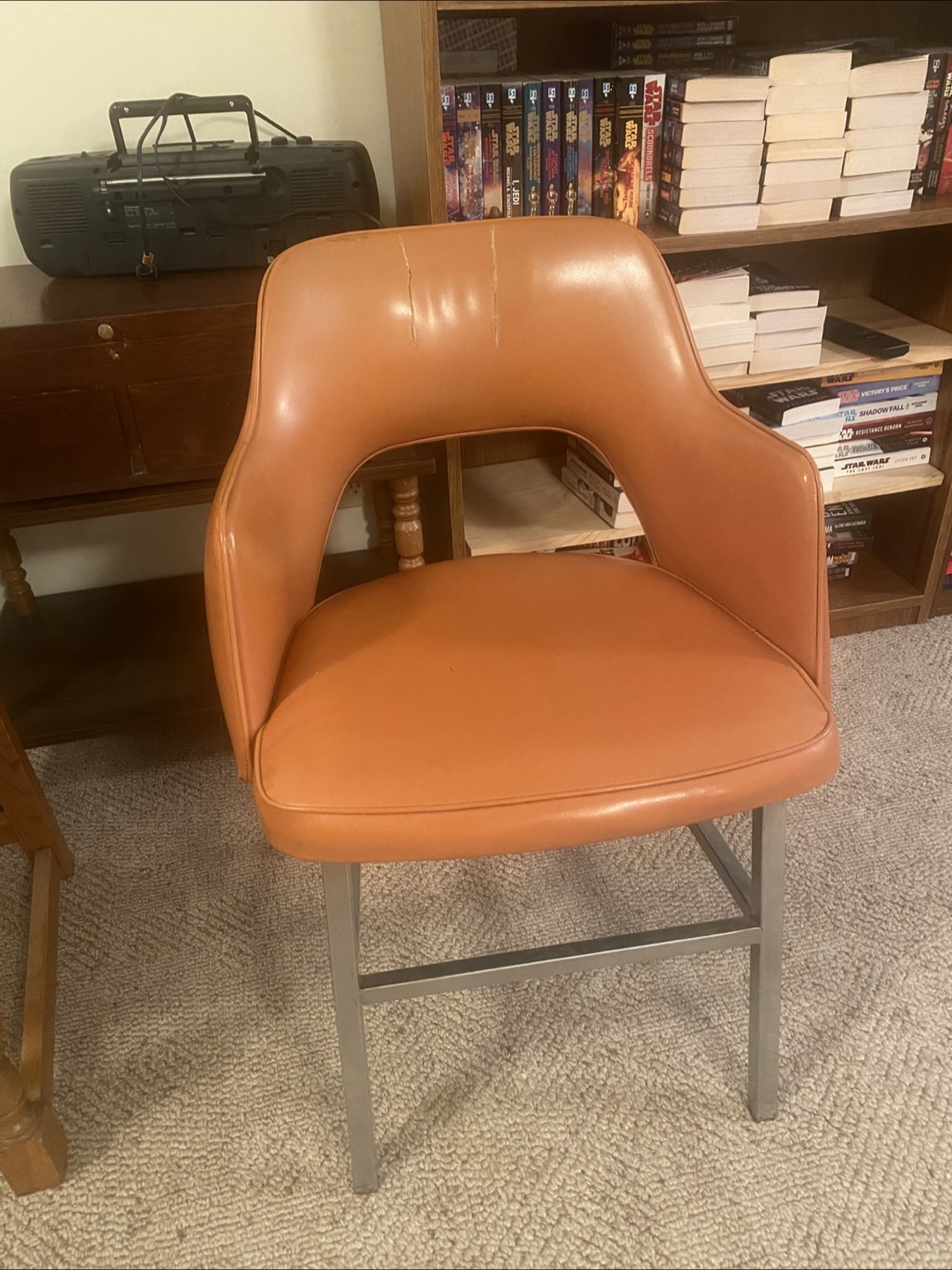 Vintage Orange Vinyl Armchair