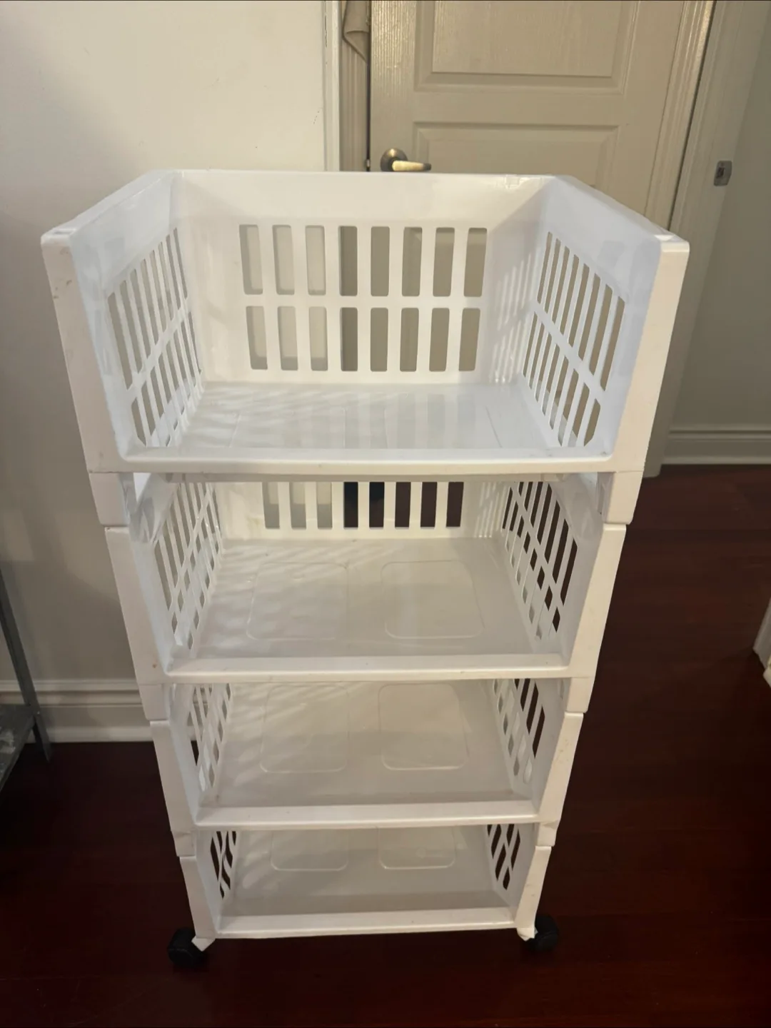 White 4-Tier Rolling Storage Cart thumbnail