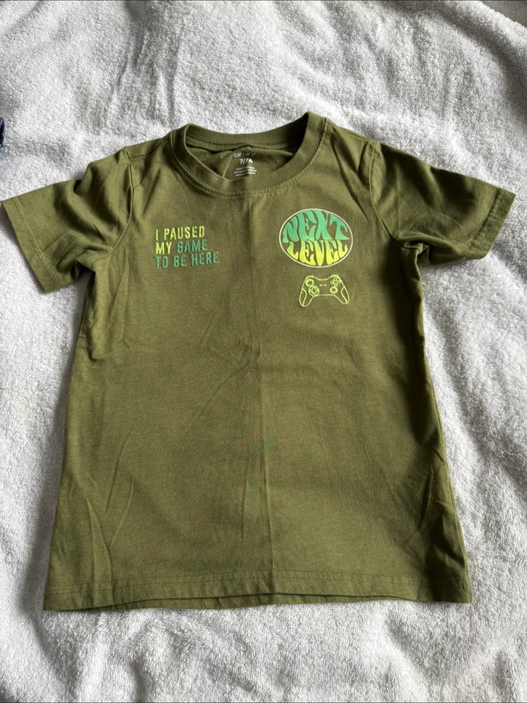 Olive Green Boys' T-Shirt - Size 7 thumbnail