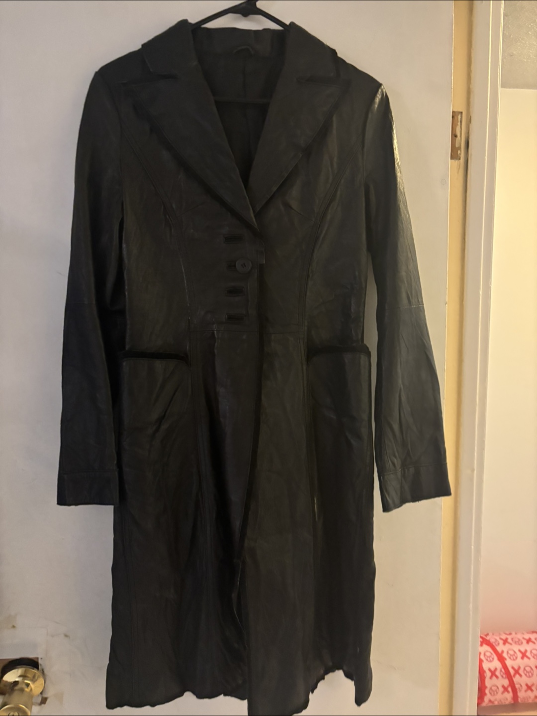 Black Leather Coat - photo 2