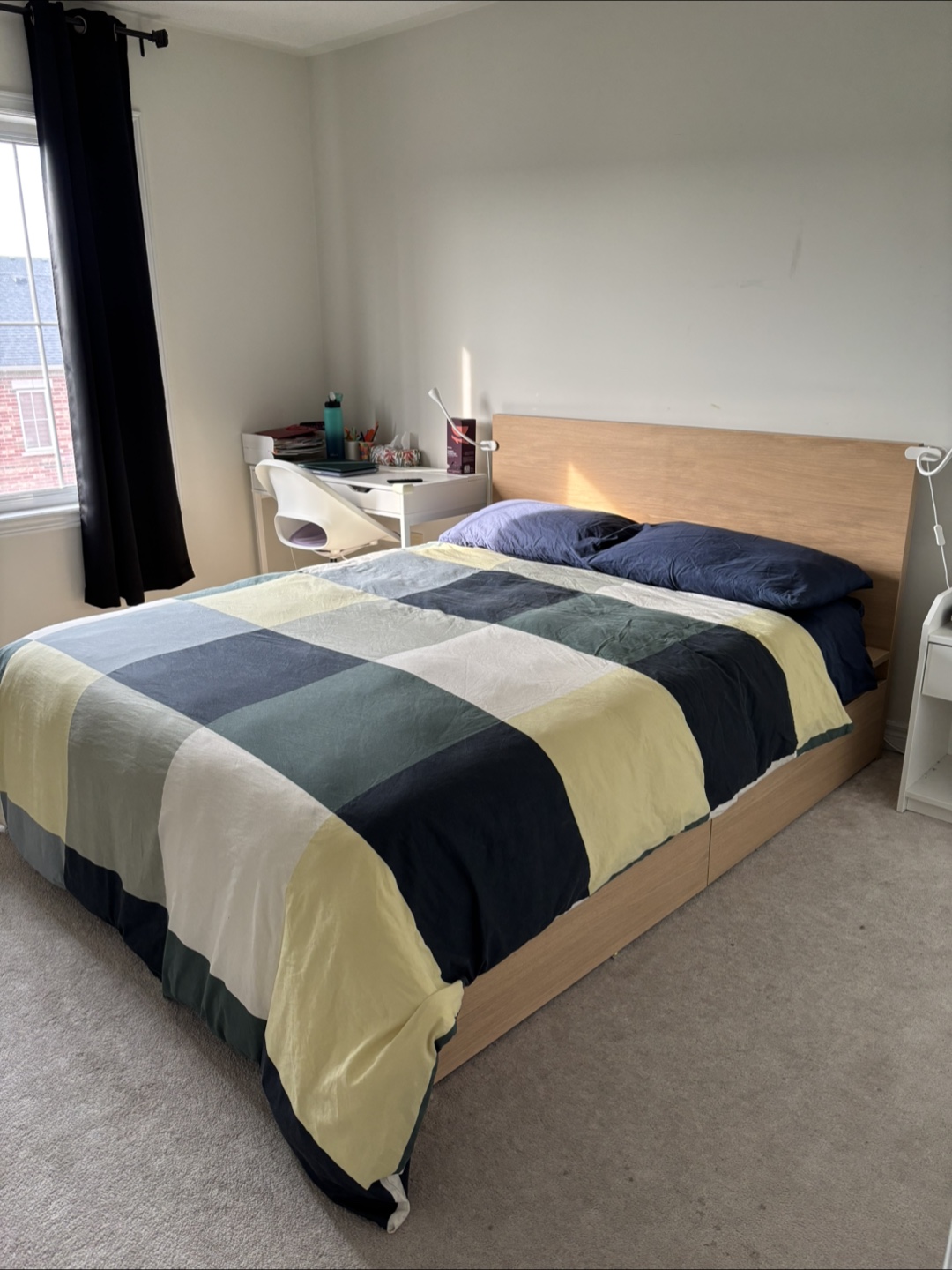 IKEA Malm Queen Size Bed Frame, 4 drawers and Mattress.
