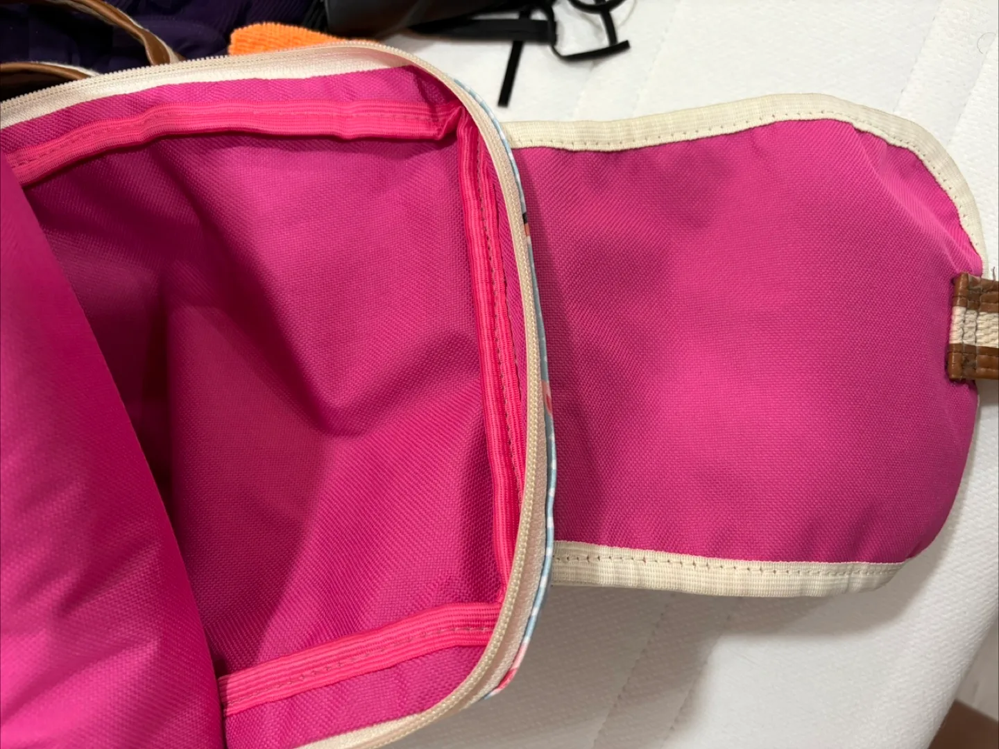 Flamingo Print Backpack, pink inside!! thumbnail