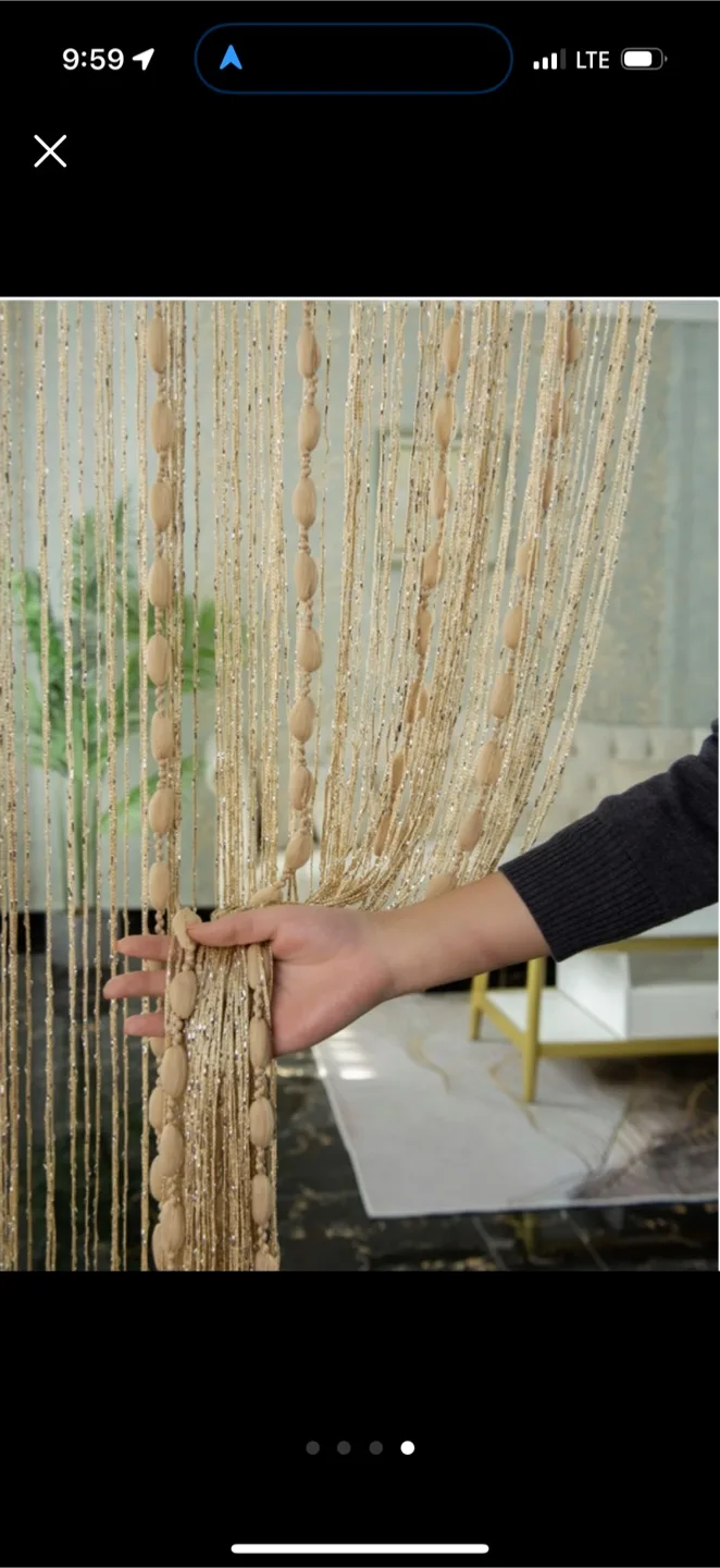 🥕Beaded String Curtain, Beige, 100x200cm image indicator(3)