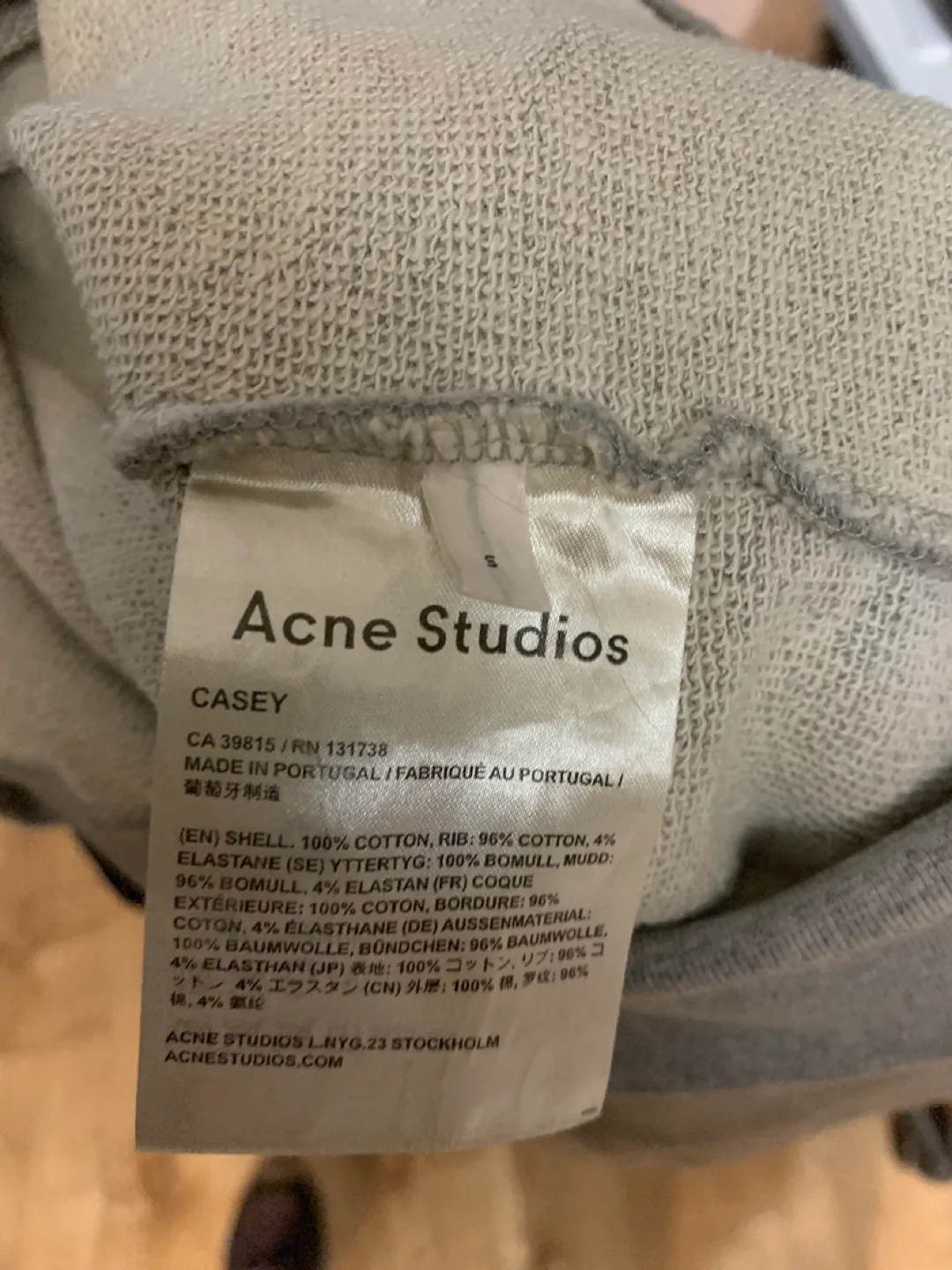 Acne Studios Casey Grey Sweatshirt Size S image indicator(2)