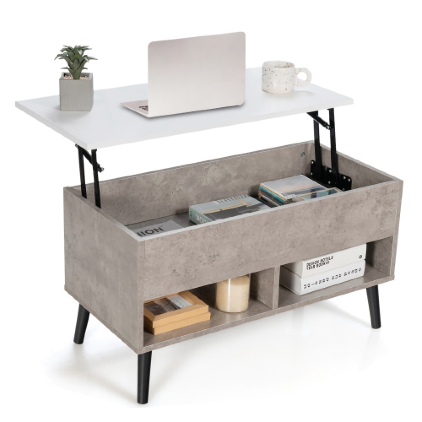 Lift Top Coffee Table - Grey Concrete Look