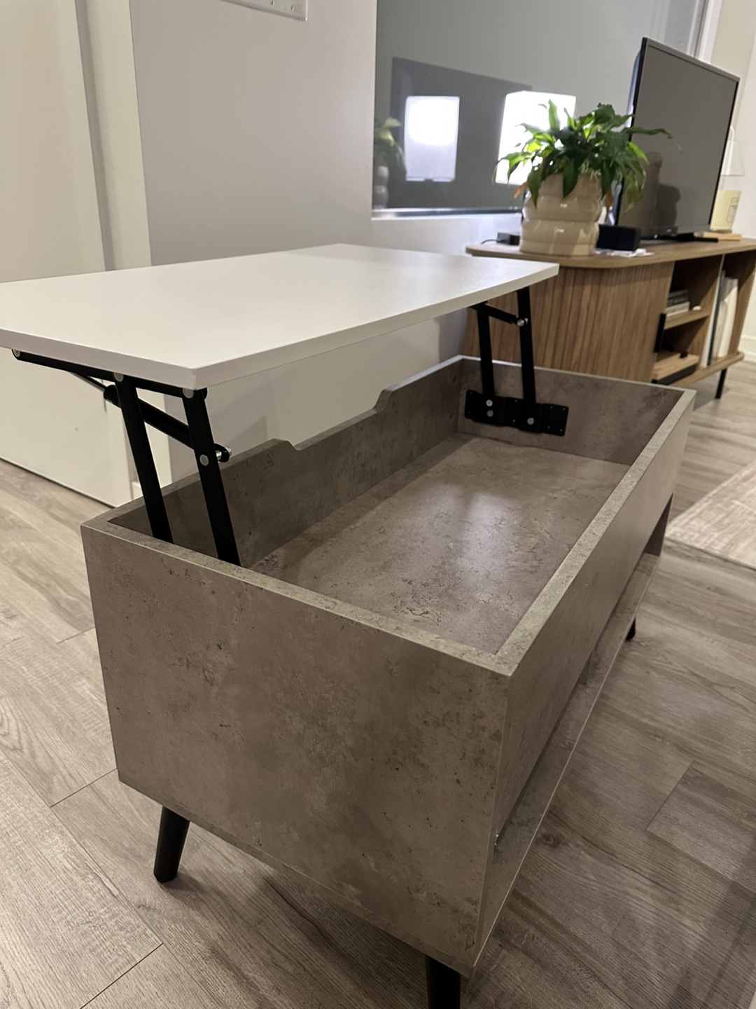 Lift Top Coffee Table - Grey Concrete Look - photo 5