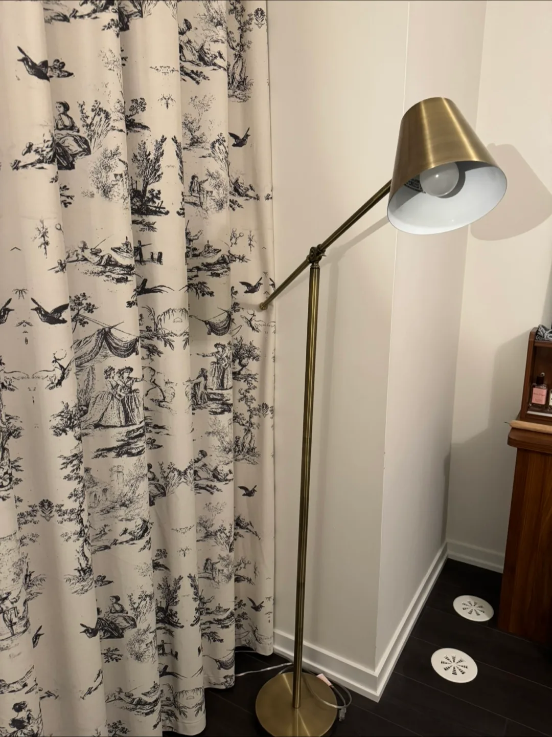 Brass Finish Adjustable Floor Lamp thumbnail