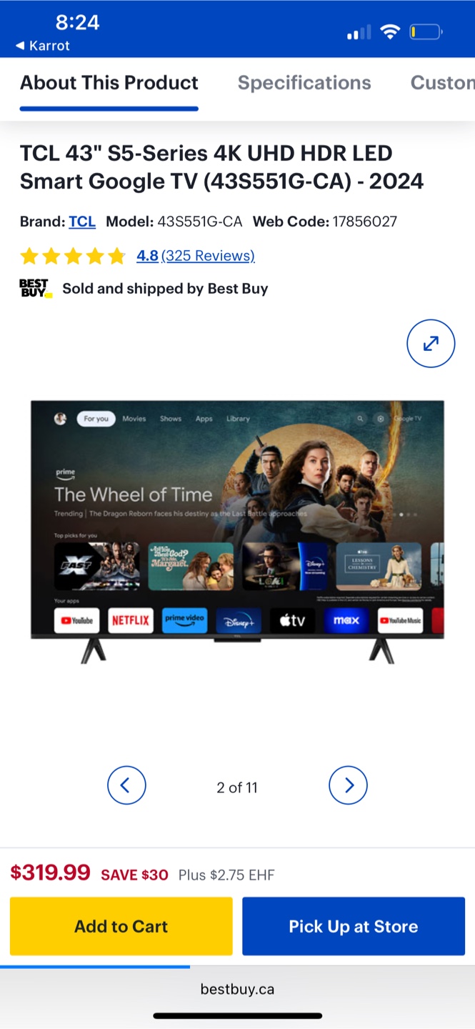 TCL 43" 4K UHD HDR Smart TV - S Series - photo 3