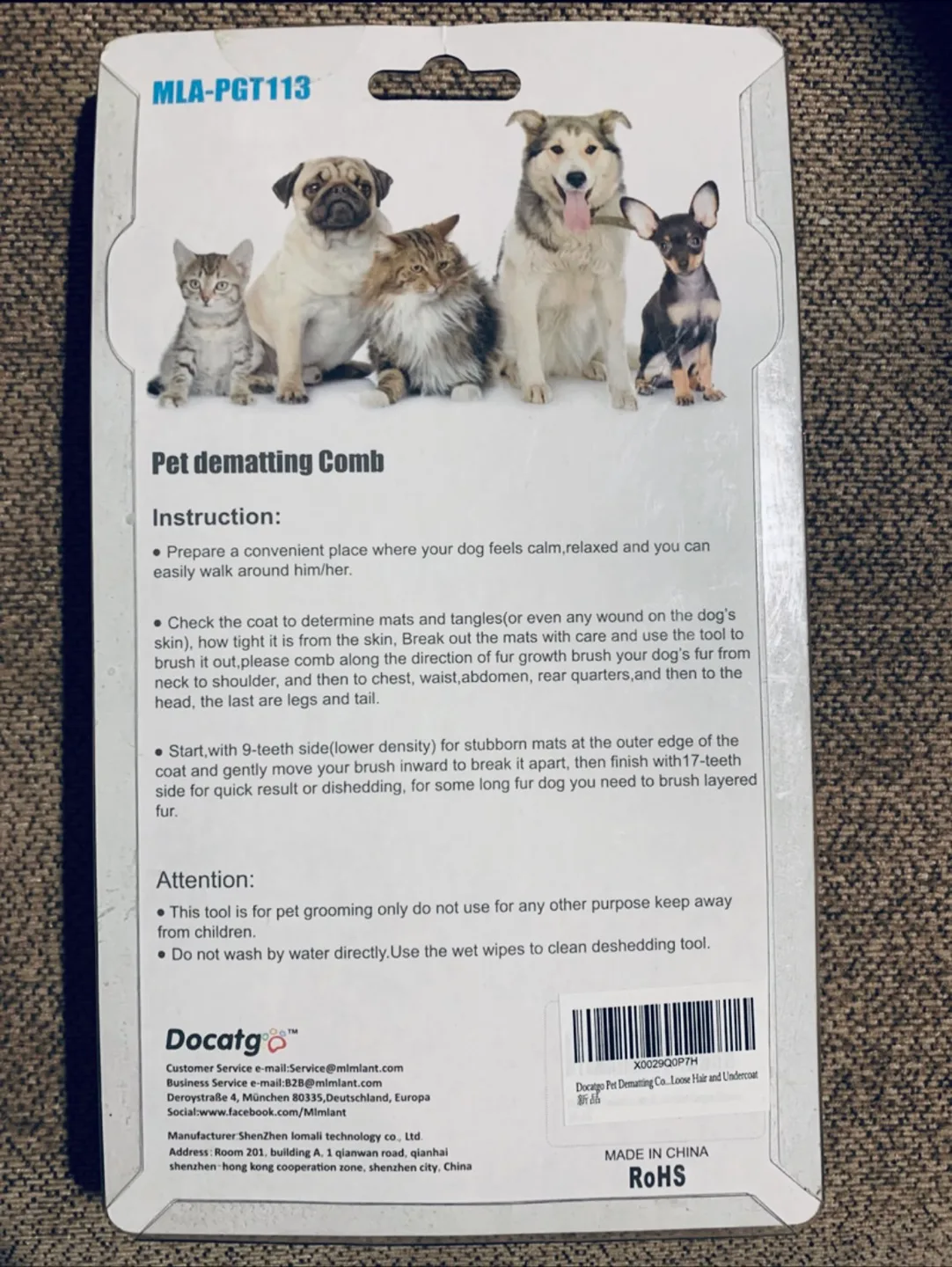 Docatgo pet dematting comb image indicator(2)