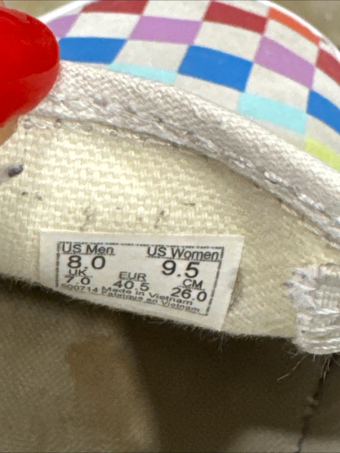 Vans Rainbow Checkerboard Slip-Ons - US Men's 8 image indicator(4)